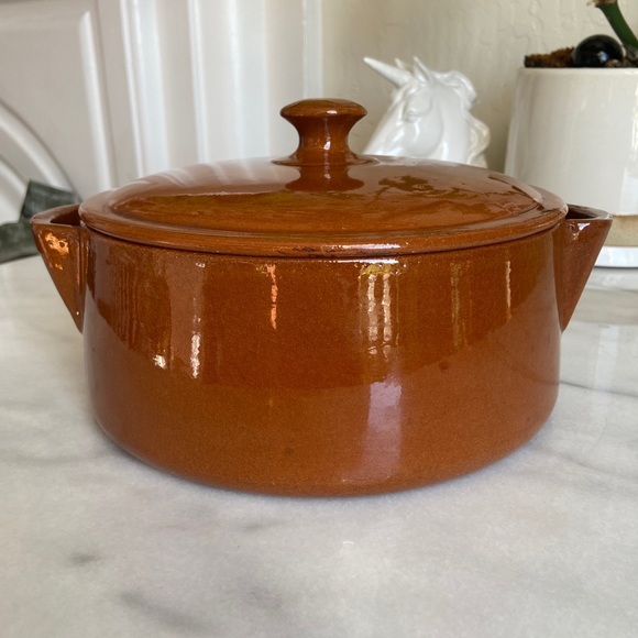 Vintage Other - VINTAGE • Italian Terra Cotta Ceramic Crock Volcania Cottagecore Lidded Pot Cute